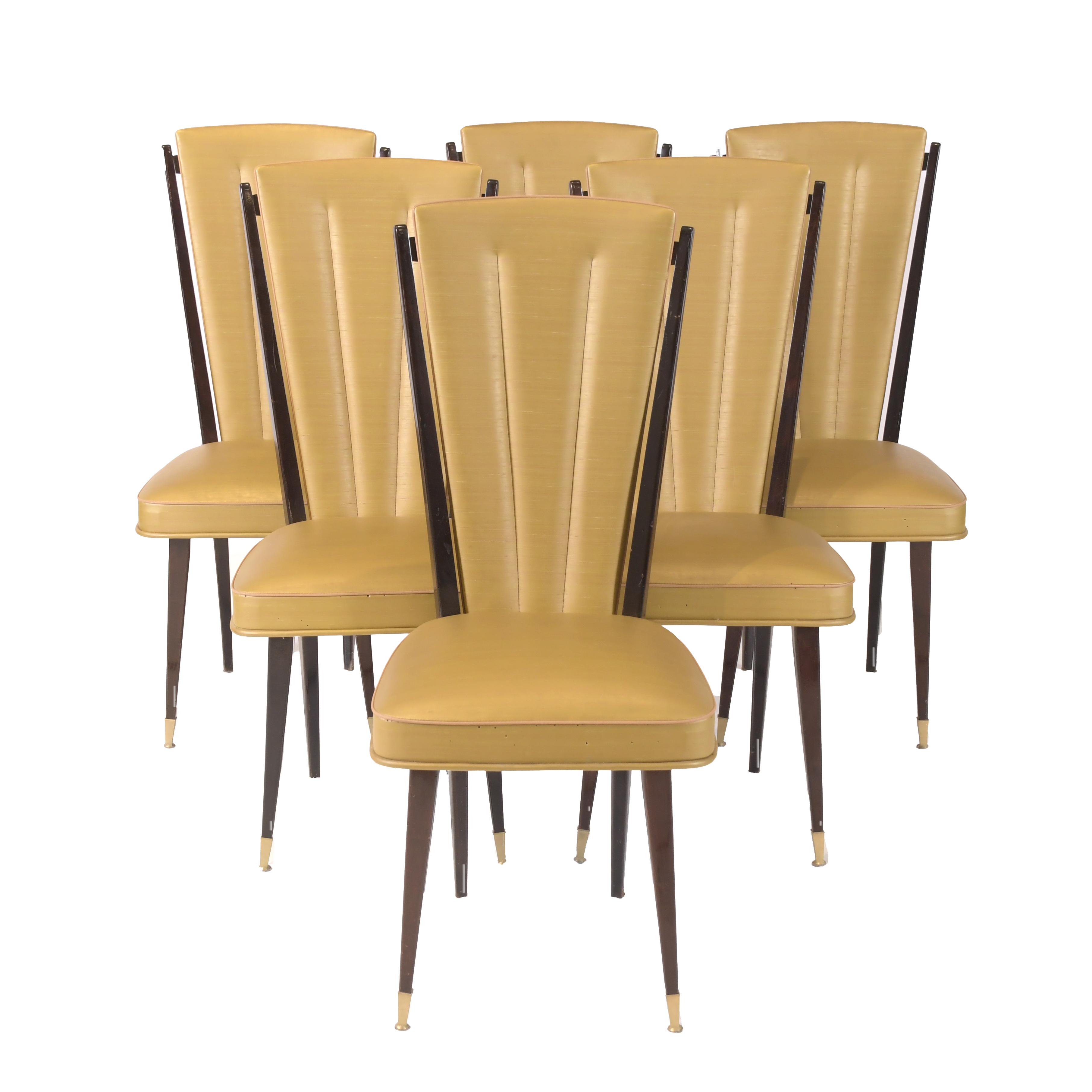 SET OF SIX FRENCH ART DECO CHAIRS, CIRCA 1930.