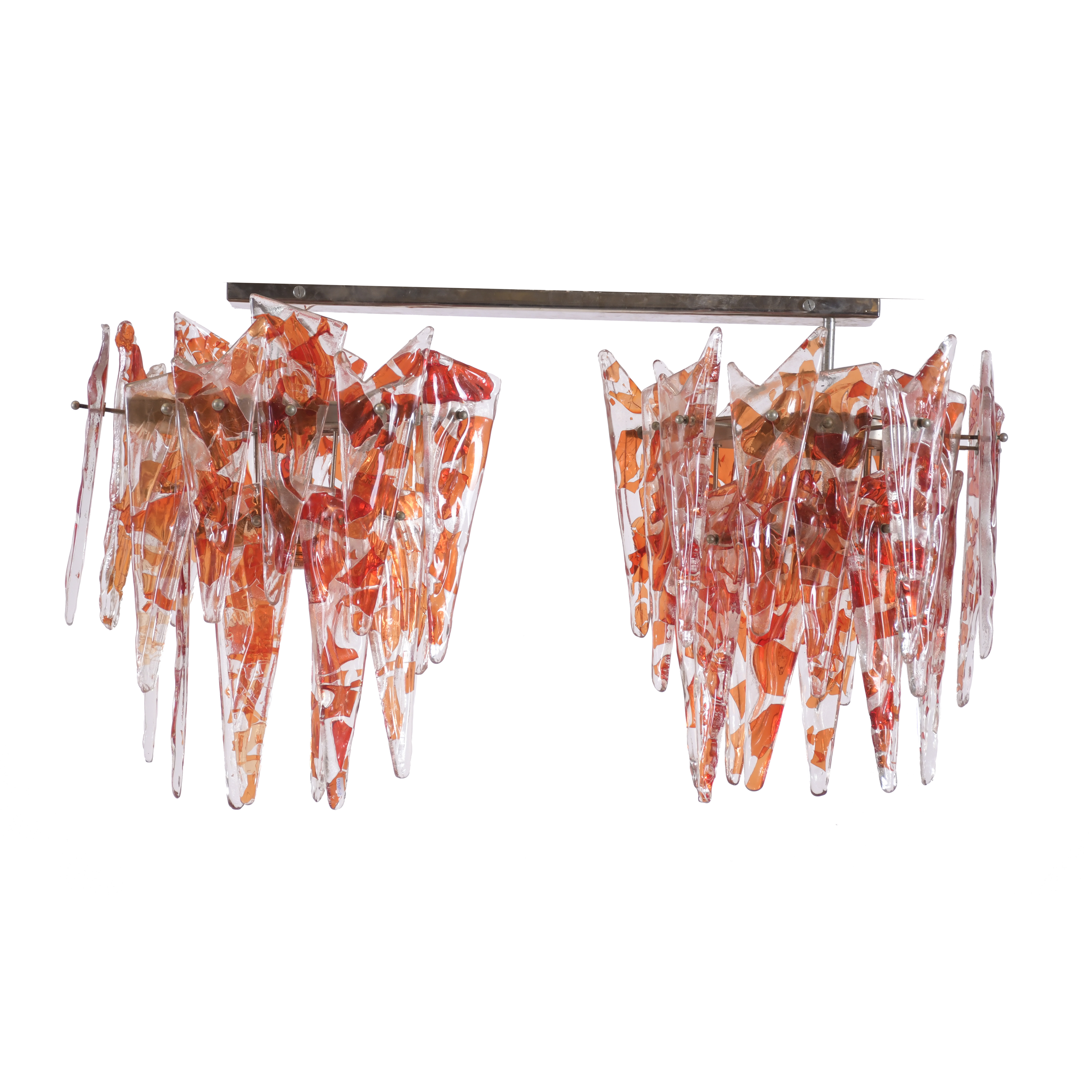 MURANO GLASS CASCADE CEILING LAMP, CIRCA 1960.