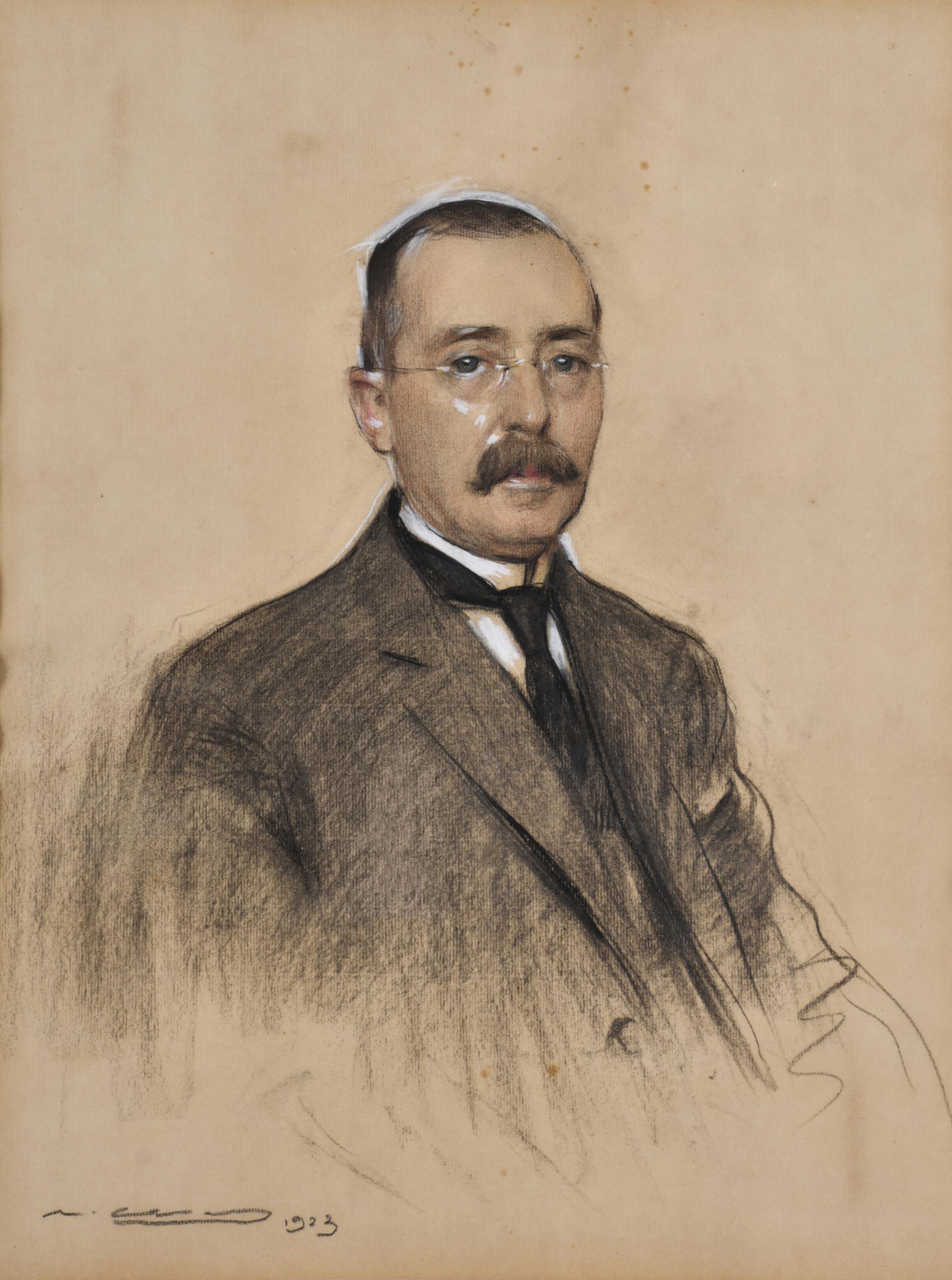 RAMÓN CASAS Y CARBO (1866-1932). "Retrato Sr. Oswald Rowe L