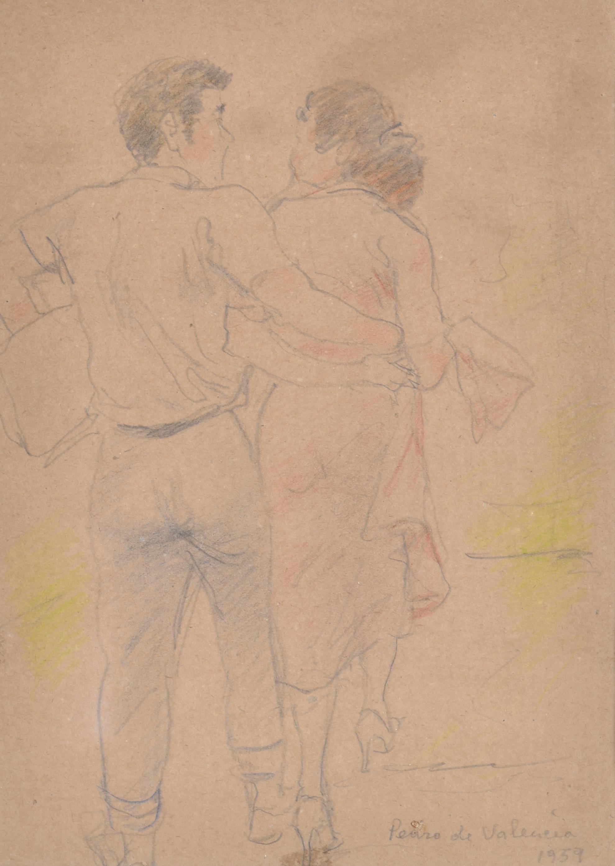 PEDRO DE VALENCIA (1902-1971).  "Pareja", 1959.