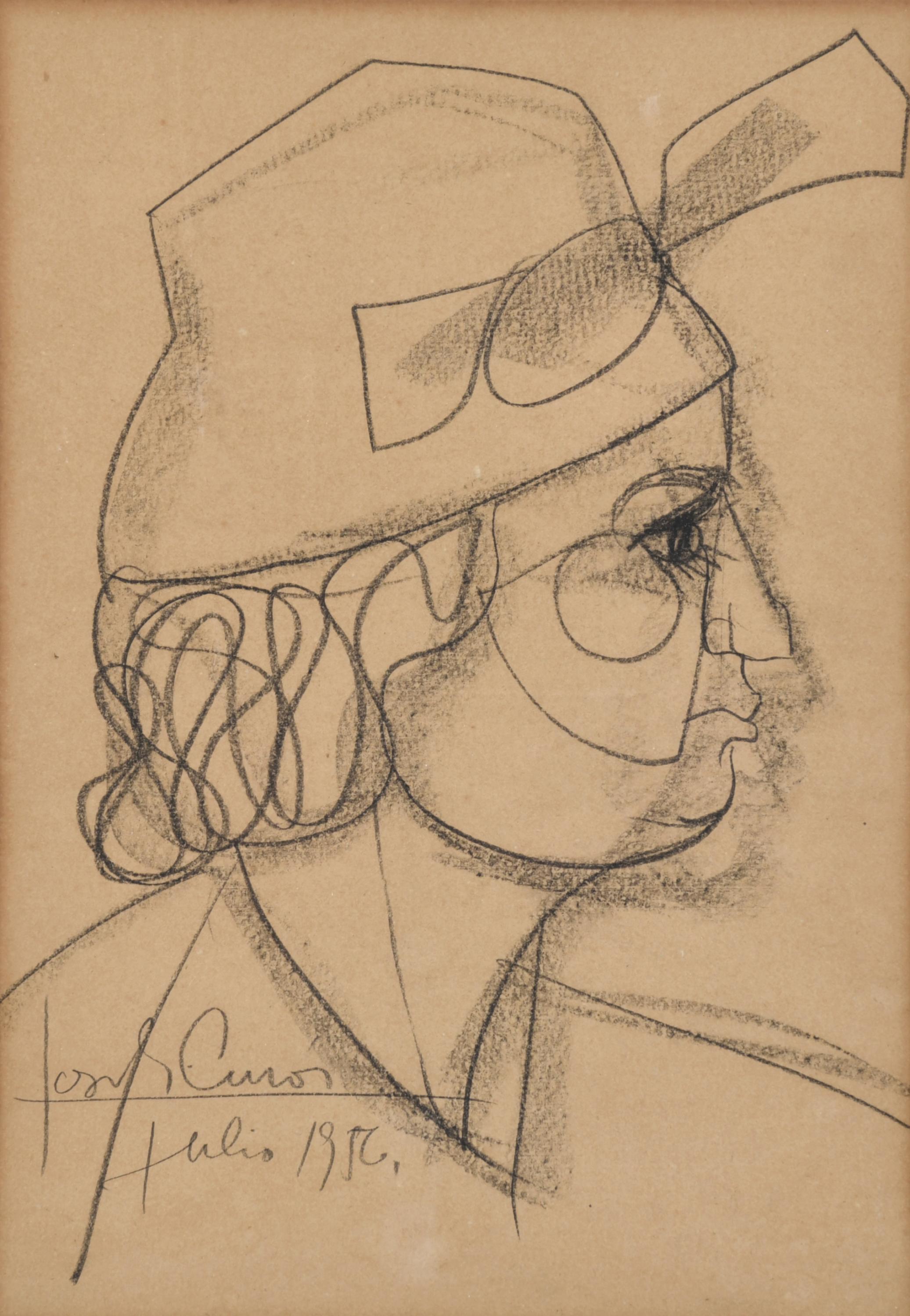 JORDI CURÓS (1930-2017).   "Retrato", julio, 1956.