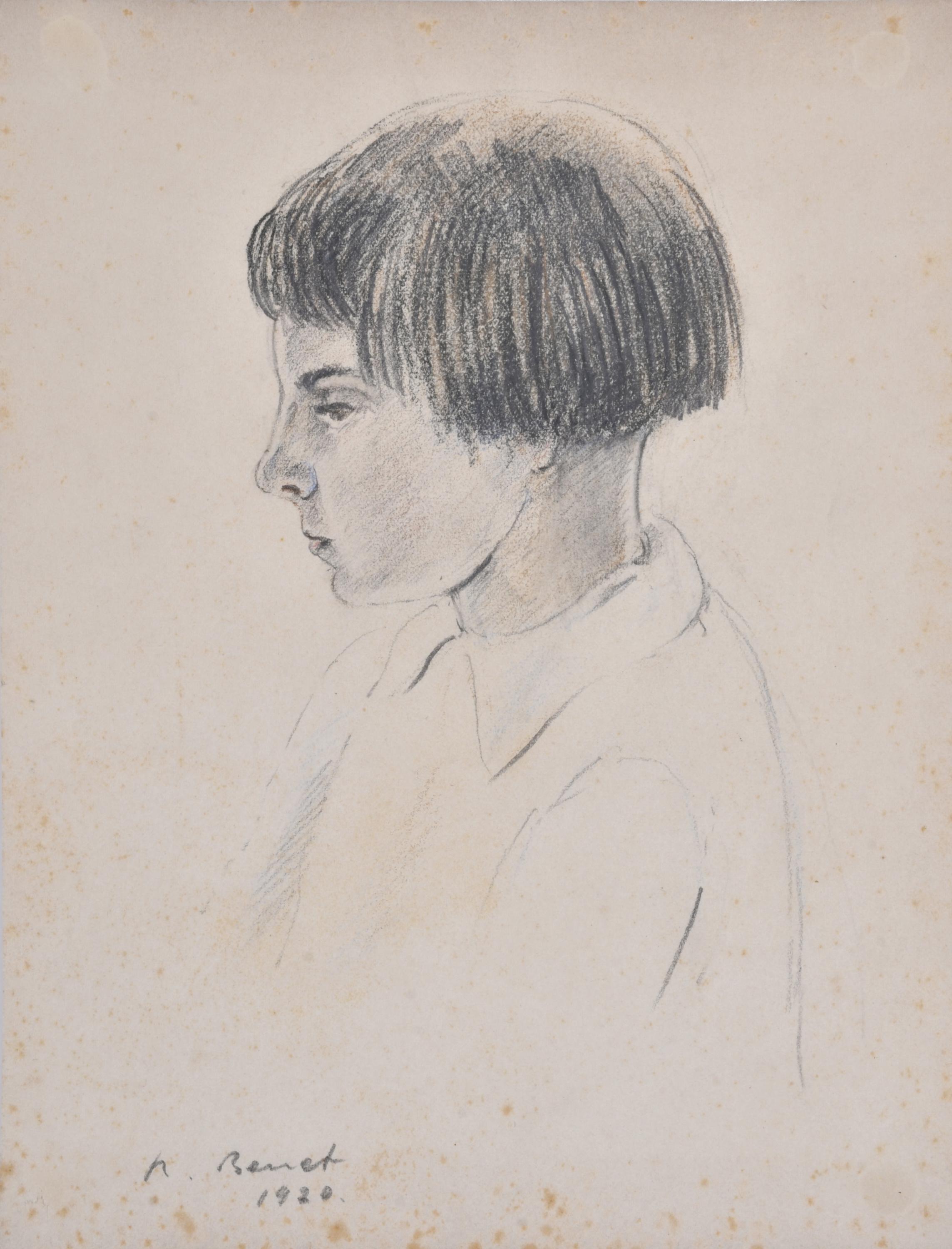 RAFAEL BENET VANCELLS (1889 -1979). "Retrato de perfil", 19