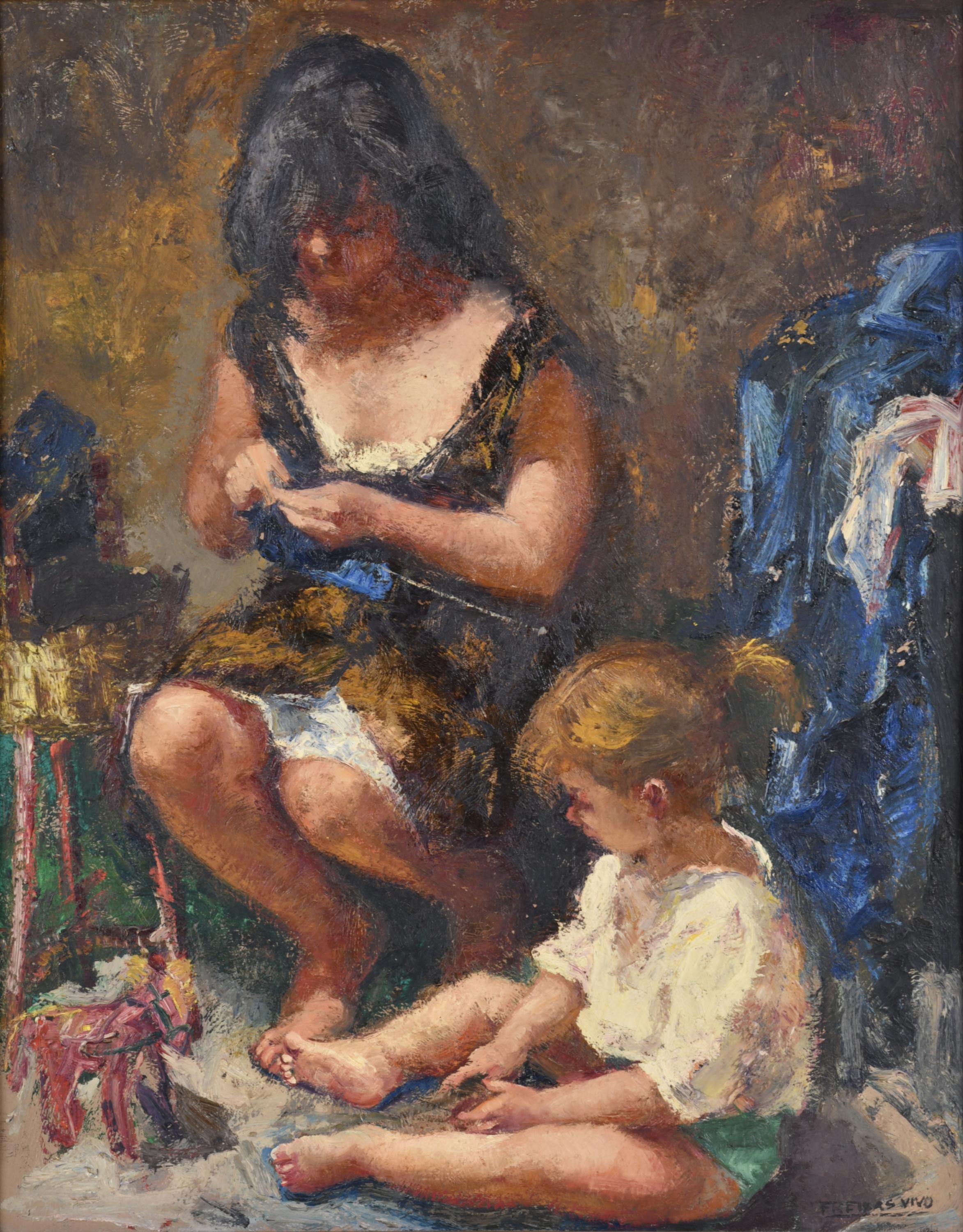 AMADEO FREIXAS VIVÓ (1912-2004). "Maternidad".