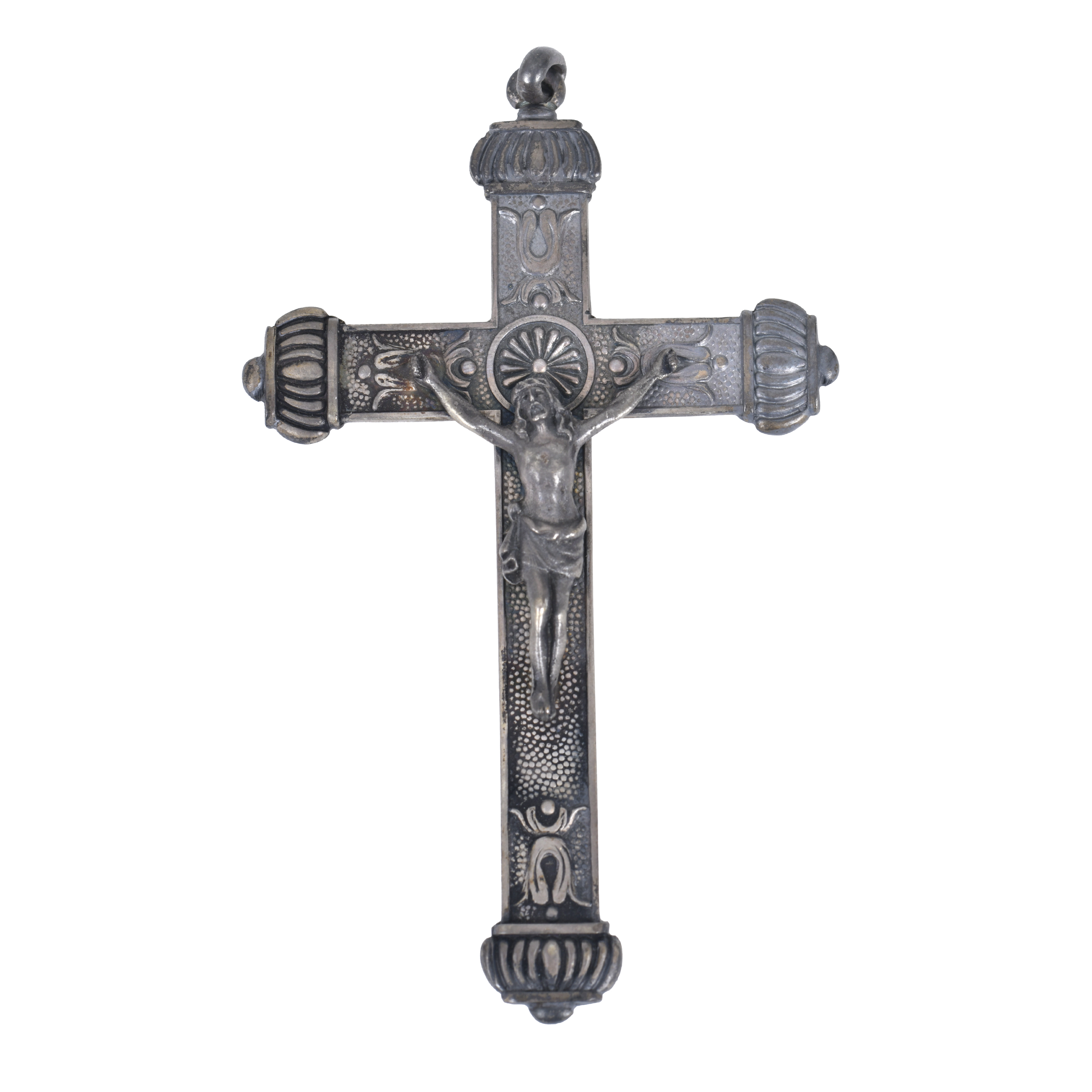 MASRIERA I CARRERAS. Silver crucifix, early 20th century.