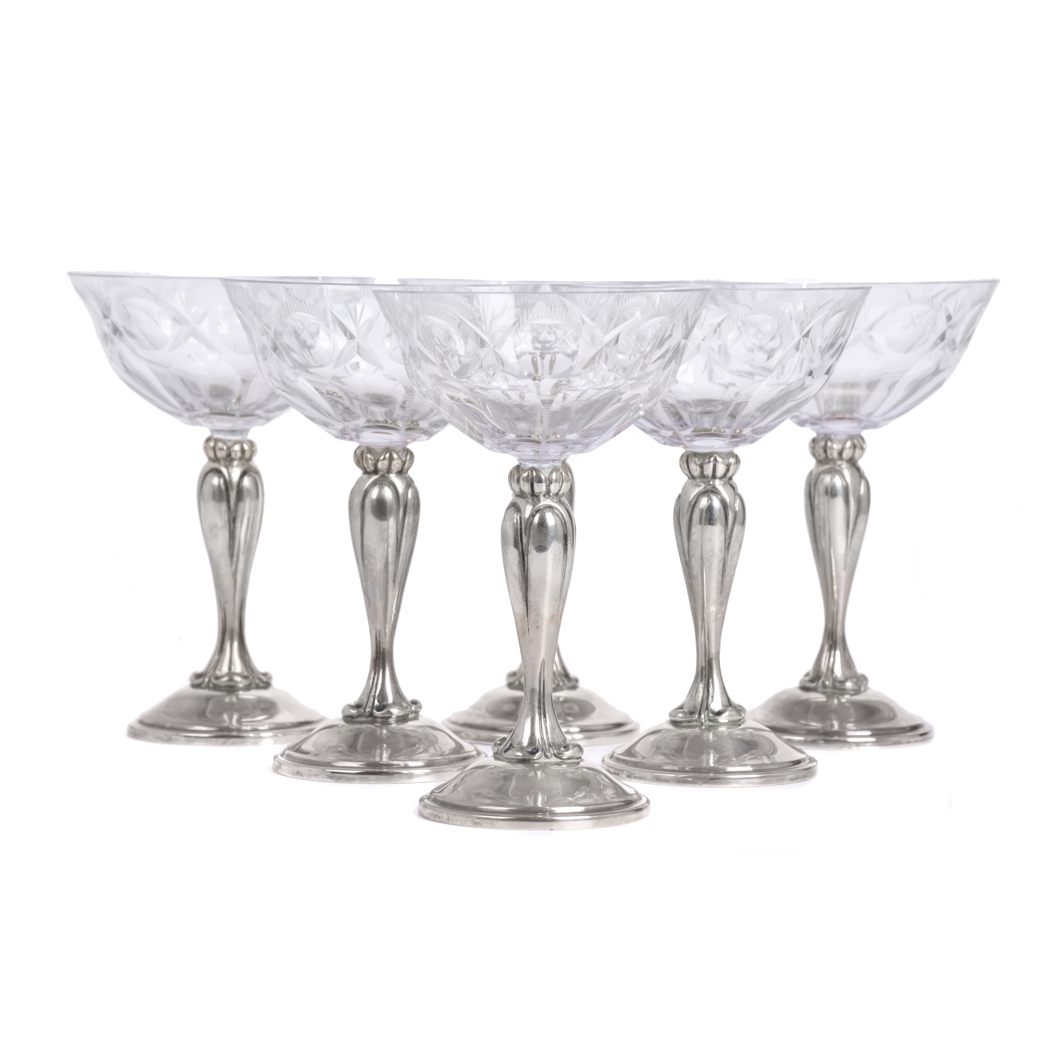 Carved crystal glassware, second half 20th century.