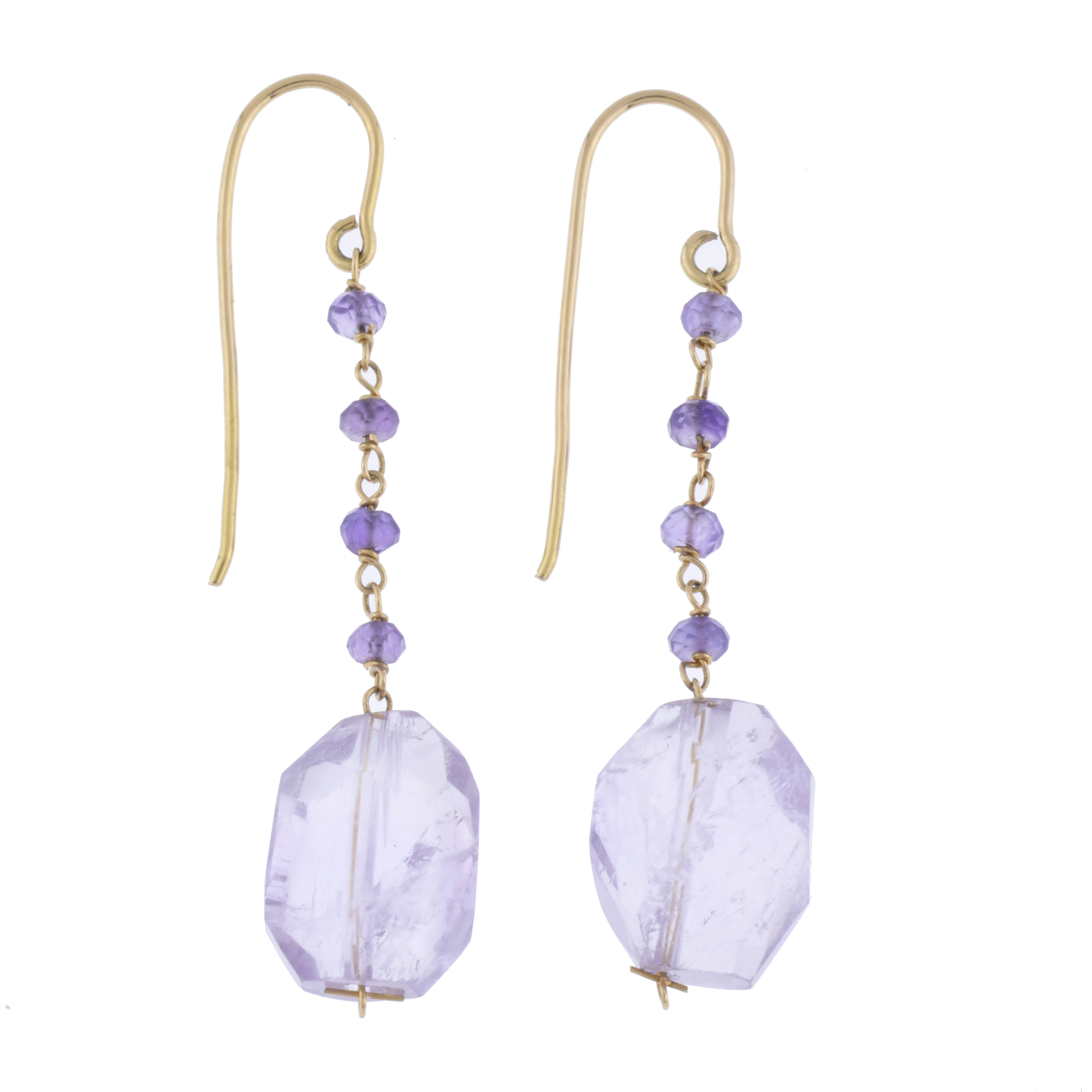 Amethysts long earrings.