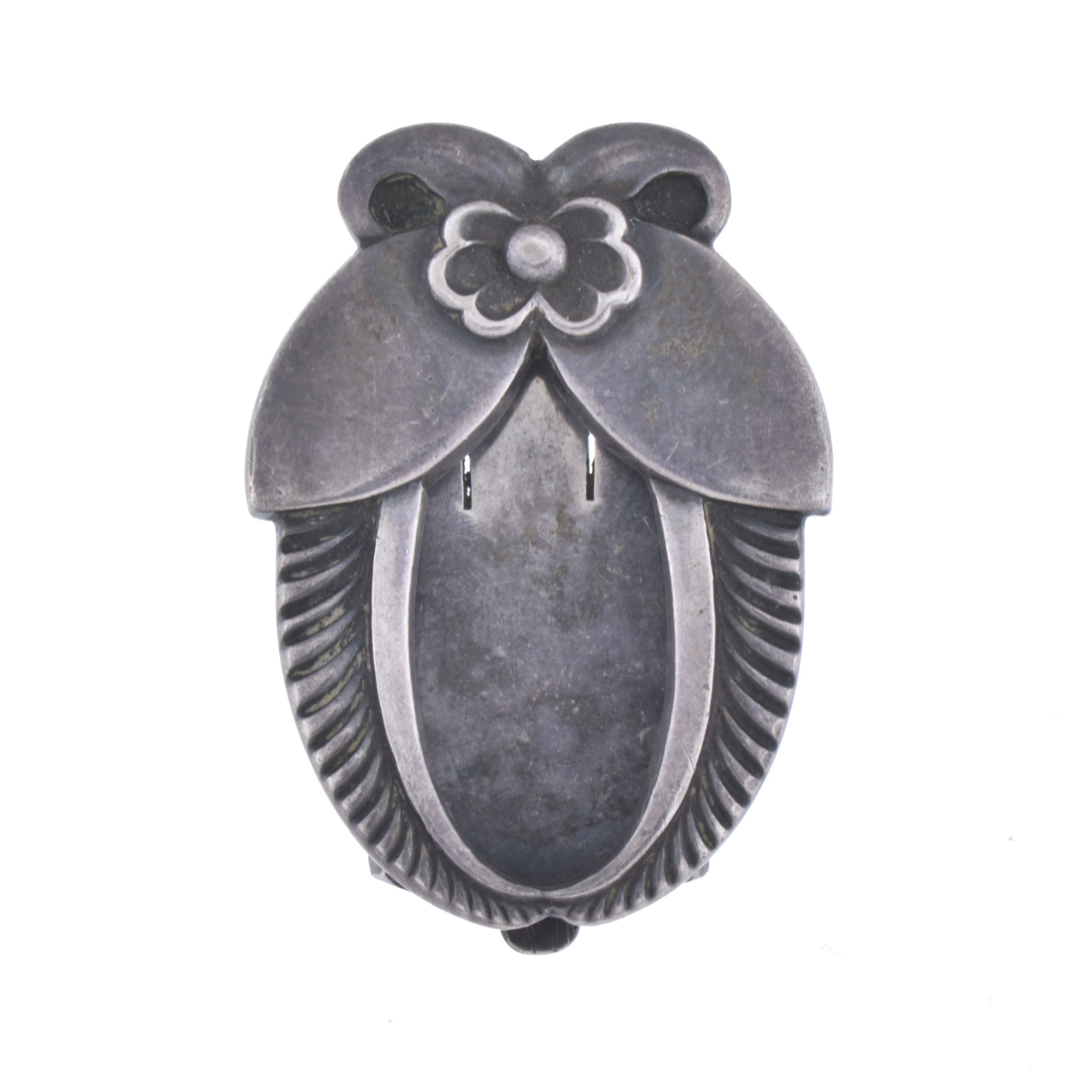 GEORG JENSEN. Broche "Hojas y flor" .