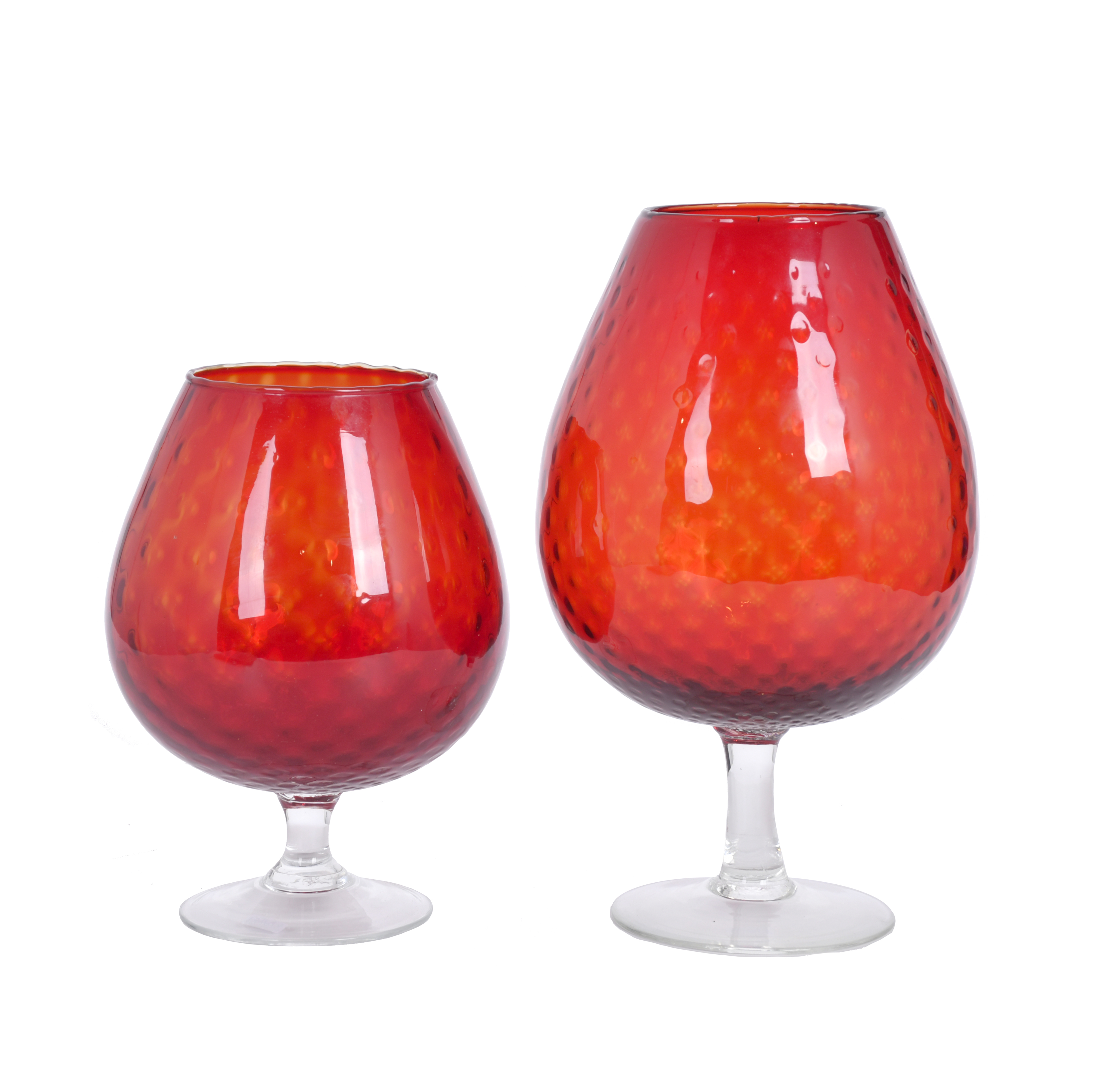 Pair of large Murano glass goblets, 20th century.