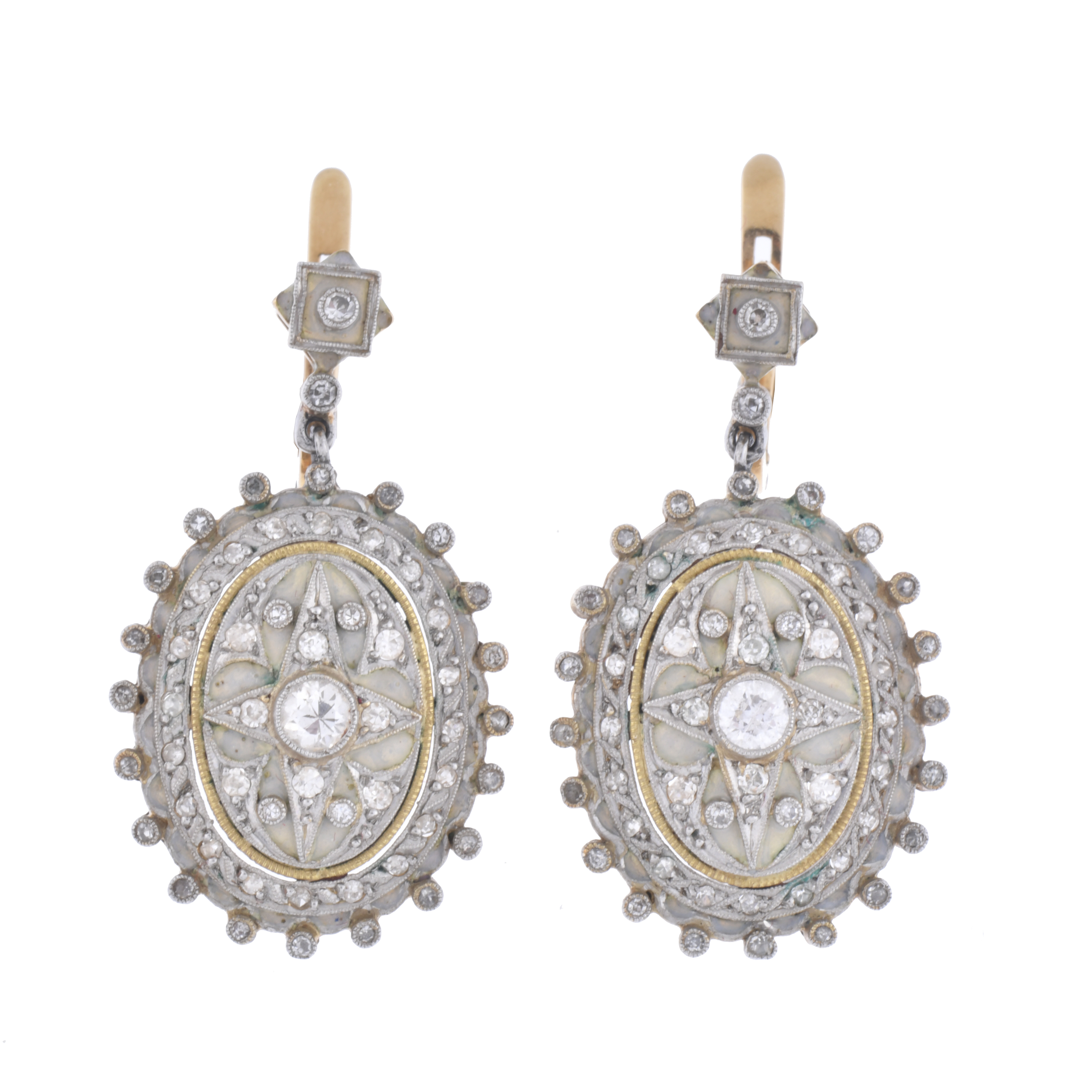 SUNYER. Diamonds earrings. Circa 1930