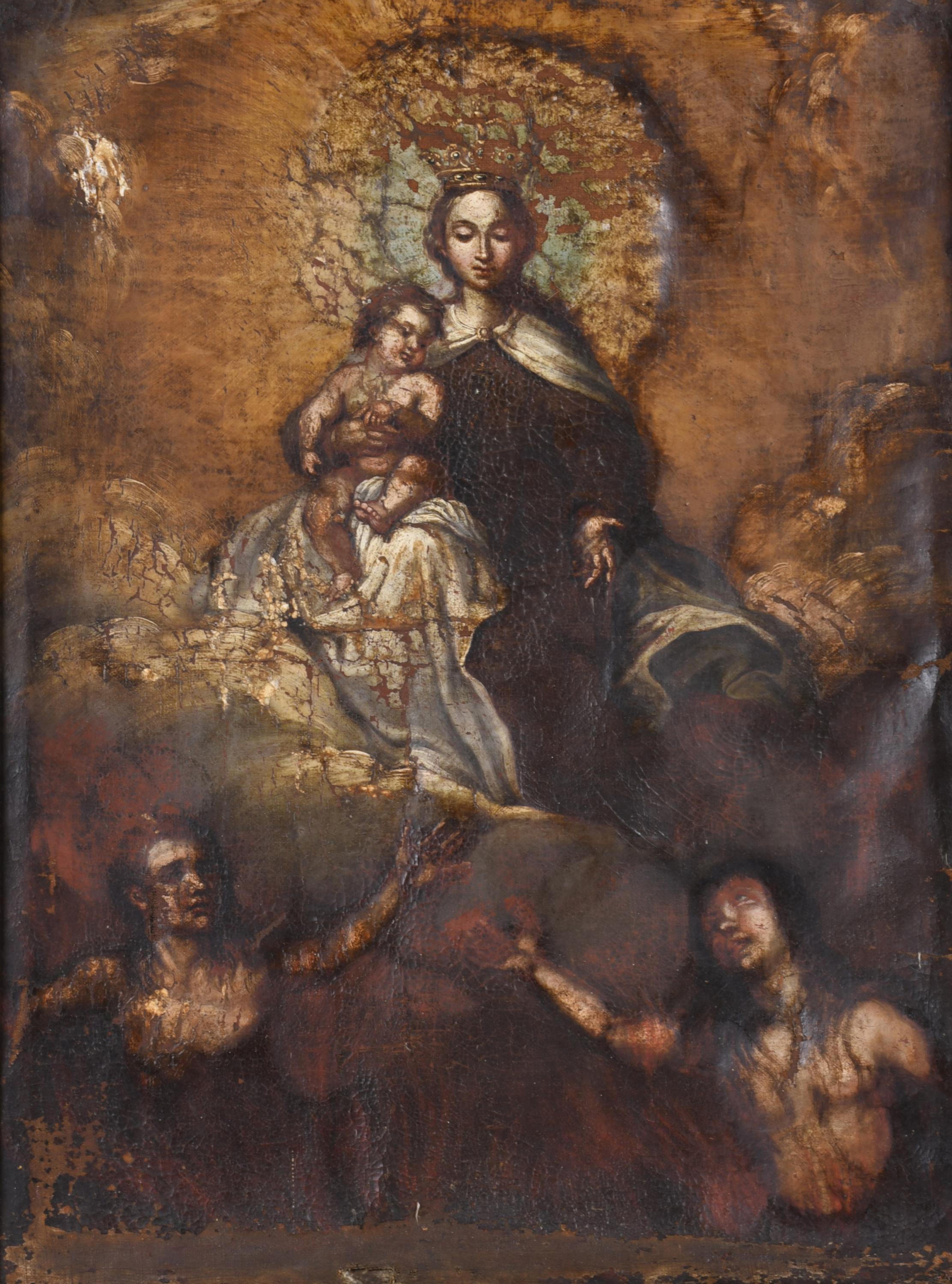 18TH CENTURY, SPANISH SCHOOL. ‘Madonna with Child and penit