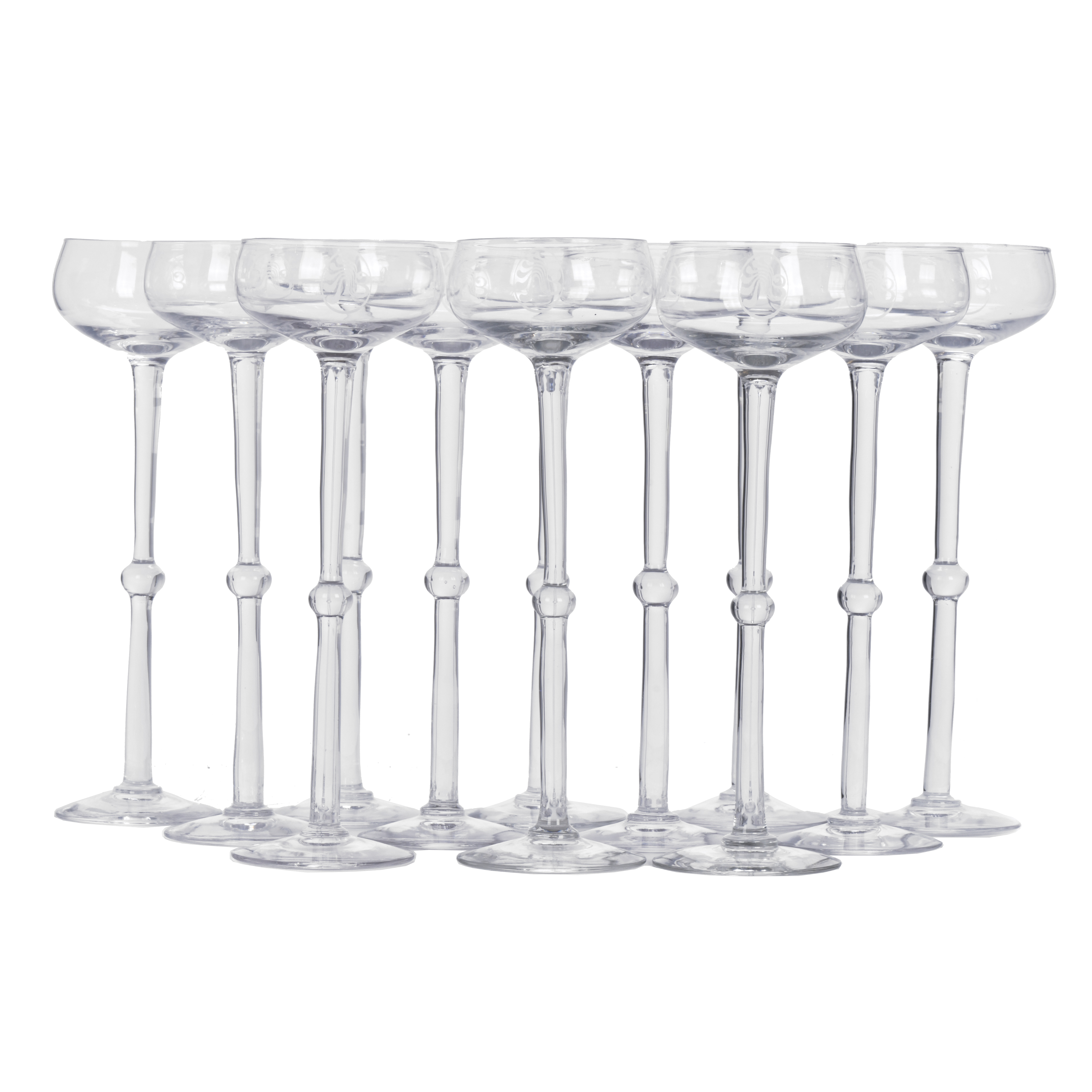 Set of twelve cava glasses from Bocaccio nightclub, ca. 197