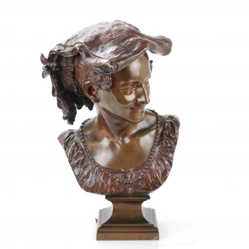 DESPUÉS DE JEAN-BAPTISTE CARPEAUX (1827-1875)La napolitana sonrienteBronce