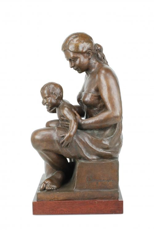 JOAN SEGURANYES (1932), Maternidad., Bronce.