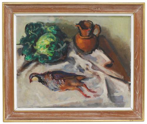 JOSEP MOMPOU (1888-1968)"Bodegón con perdiz"Óleo sobre lienzo