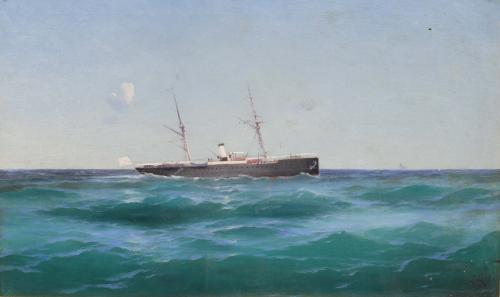 MIKHAIL ALISOV (1859-1933), Barco., Óleo sobre lienzo.