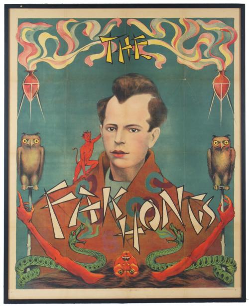 "THE FAK HONGS", CARTEL PUBLICITARIO DE MAGIA, CIRCA 1920-1930