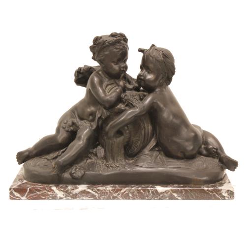 SEGÚN ALBERT ERNEST CARRIER-BELLEUSE (1824-1887).  "DOS AMORCILLOS".