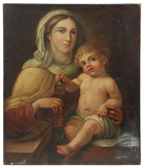 ESCUELA ITALIANA, SIGLO XVIII-XIX. "VIRGEN CON NIÑO".