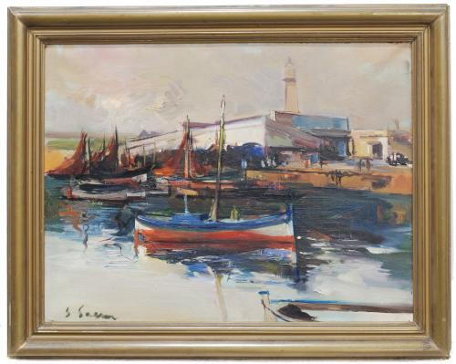 JOAN SERRA MELGOSA (1899-1970.) "Puerto Barcelona".