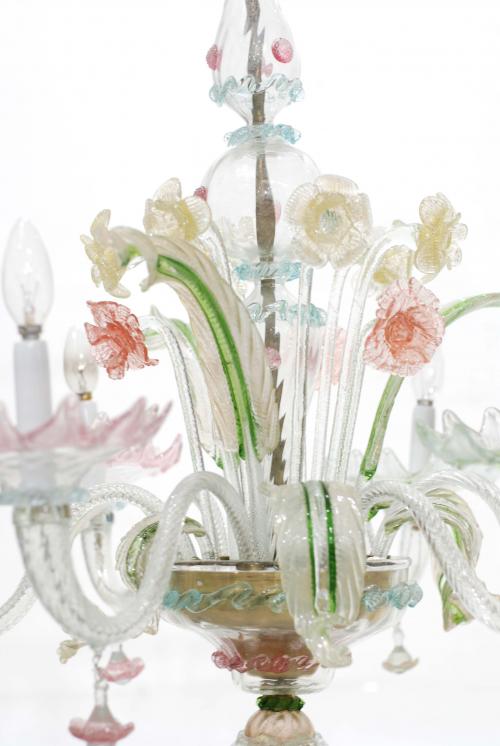  MURANO GLASS CHANDELIER, MID 20TH CENTURY.