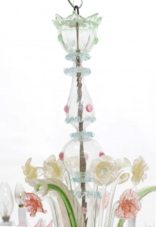  MURANO GLASS CHANDELIER, MID 20TH CENTURY.