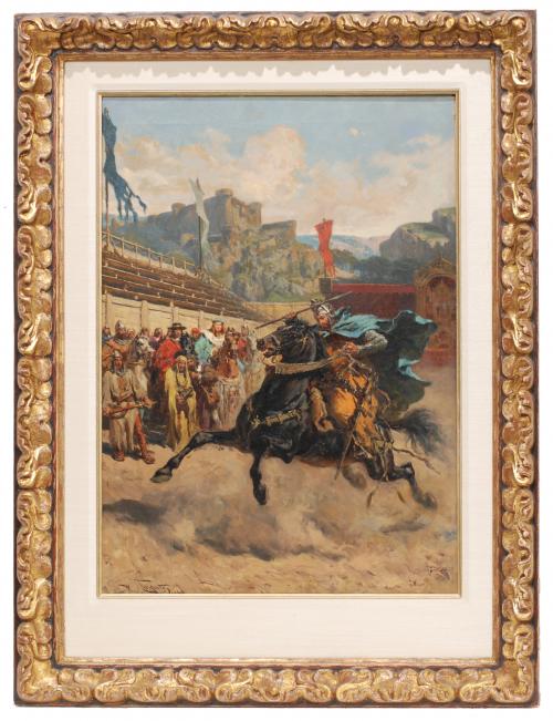 835-RAMON TUSQUETS Y MAIGNON (1837-1904). Obra previa para "PEDRO EL GRANDE Y EL DESAFÍO DE BURDEOS", 1886.