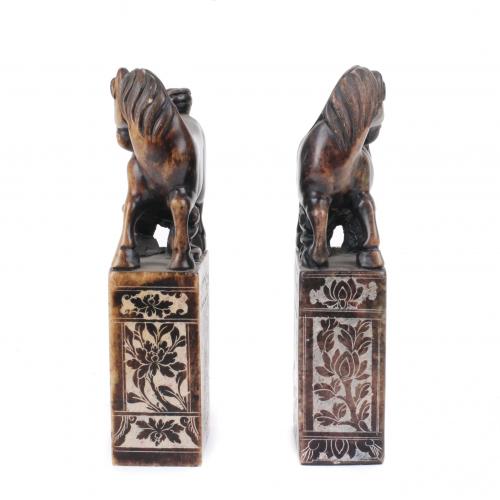 PAIR OF CHINESE SEALS, 20TH CENTURY