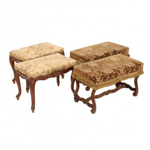 TWO PAIRS OF BENCHES, 19TH-20TH CENTURY