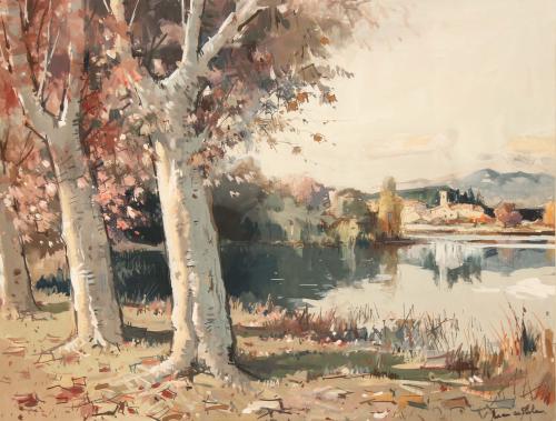 JOAN DE PALAU BUIXO (1919-1991). "LAGO DE BAÑOLAS".