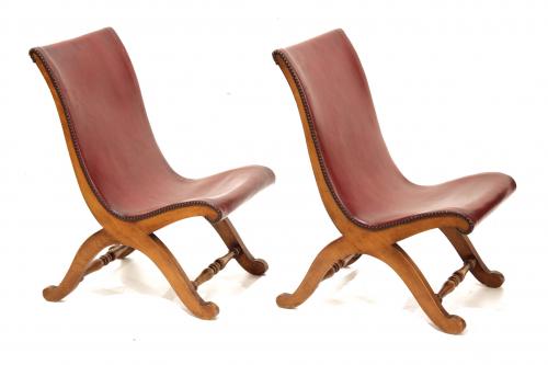 PIERRE LOTTIER (FRANCE, 20TH CENTURY) TWO SLIPPER CHAIRS