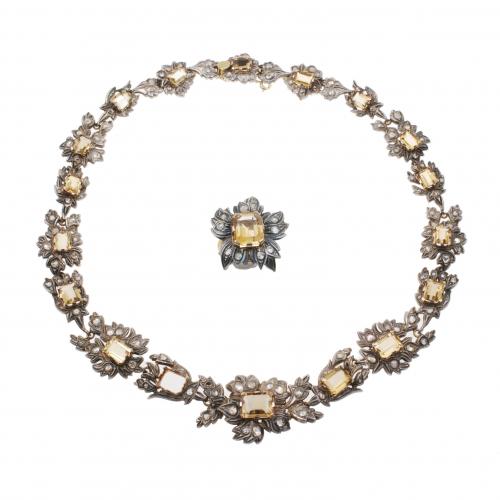 SPANISH NECKLACE AND RING, MID-19TH CENTURY