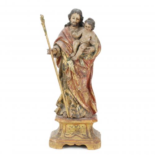 18TH CENTURY SPANISH SCHOOL "SAINT JOSEPH AND THE CHILD JES