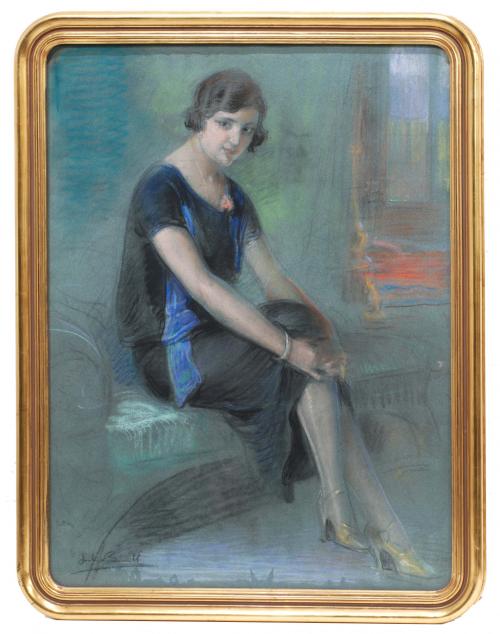 JULIO BORRELL (1877-1957). "RETRATO JOVEN".