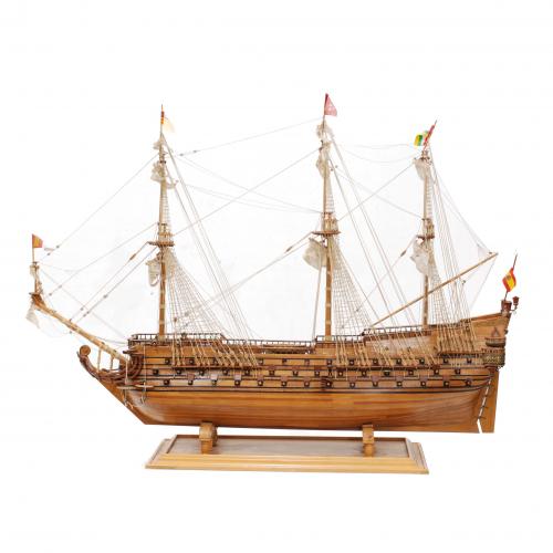 457-MAQUETA DEL NAVÍO DE LA ARMADA ESPAÑOLA SAN FELIPE, SIGLO XX.