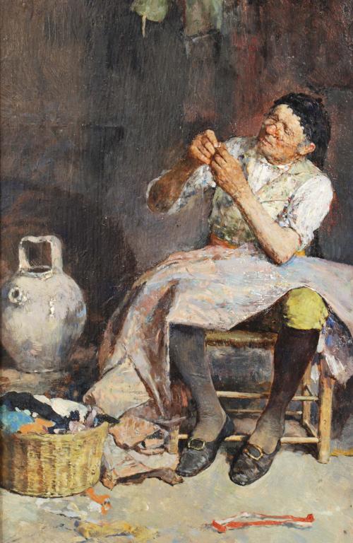 LUIS JIMÉNEZ Y ARANDA (1845-1928). "EL SASTRE", ROMA, 1875.