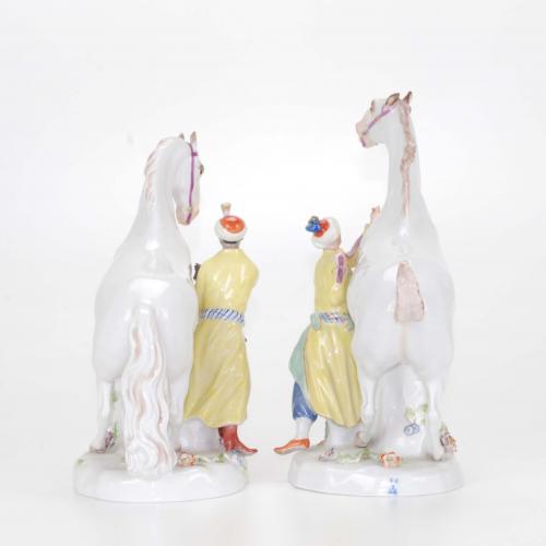 MEISSEN. PAREJA DE CABALLOS, MED. SIGLO XX.