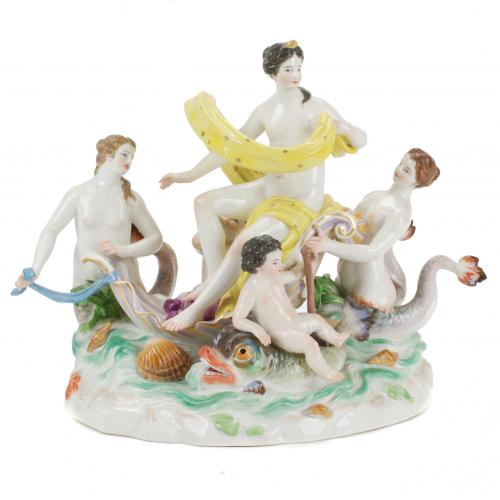 MEISSEN. "EL NACIMIENTO DE VENUS", FIN. SIGLO XIX.