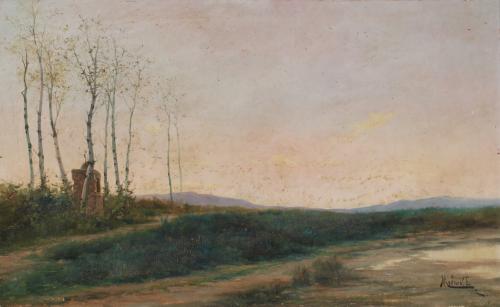 667-ELISEU MEIFRÉN ROIG (1859-1940). "PAISAJE", 1882.