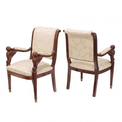 PAIR OF VICTORIAN STYLE CHAIRS, MID C19th