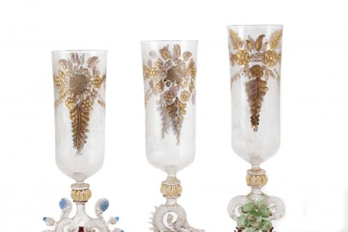 THREE VENETIAN MURANO GLASSES, C20th