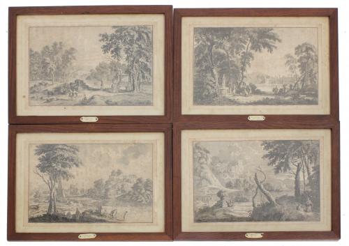 4 ETCHINGS BY GABRIEL PERELLE (1604 - 1677).