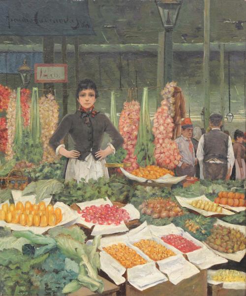 ARCADI CASANOVAS CLARAMUNT (XIX-XX). "FRUIT SELLER".