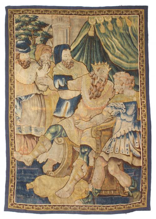 FRAGMENT OF BELGIAN TAPESTRY, C17th-C18th. 