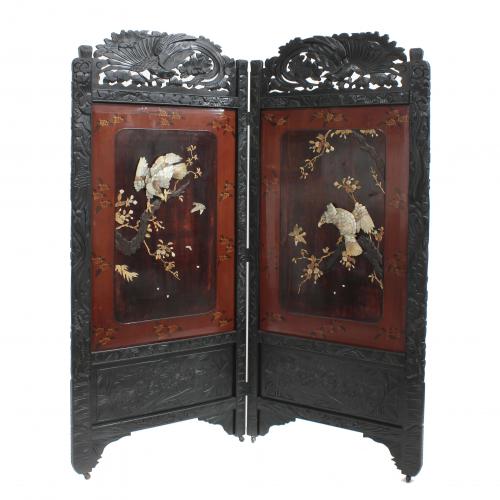 JAPANESE TWO LEAF SCREEN, MEIJI ERA, END C19th - EARLY C20th.