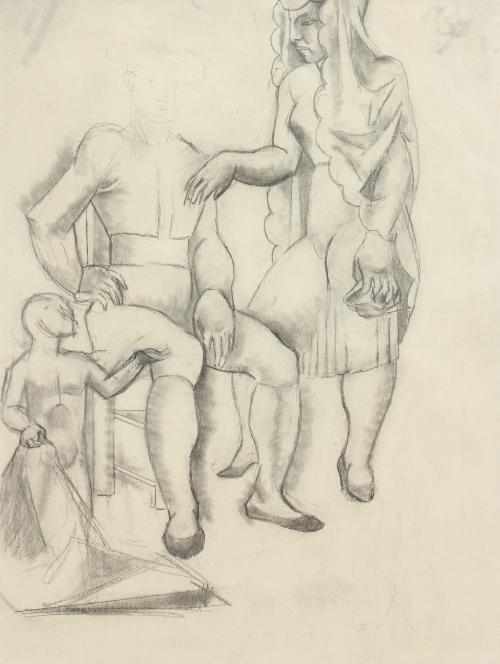 MANOLO HUGUÉ (1872-1945). "BULLFIGHTING FAMILY". CIRCA 1940.