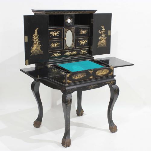 ENGLISH WRITING DESK CUM DRESSING TABLE, SECOND HALF C19th.