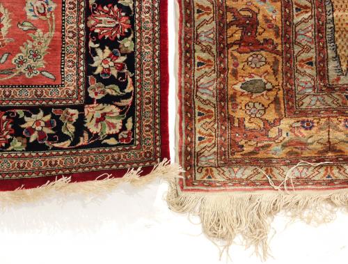 TWO SMALL CARPETS, END C19th AND EARLY C20th. 