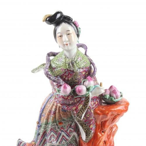 "SCULPTURE" LADY WITH MELONS. CHINA, PEOPLE&#39;S REPUBLIC, ERA