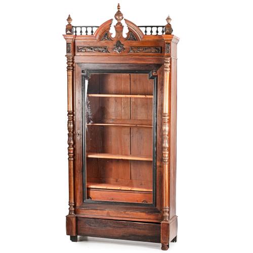 SPANISH "ALPHONSINE" CUPBOARD CONVERTED INTO DISPLAY CABNET, LATE 19TH CENTURY.