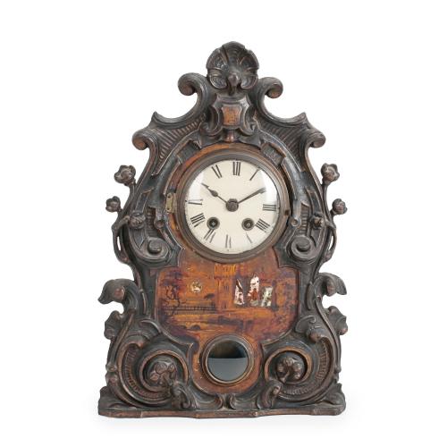 Jardinera con pelo restaurado en la base. SPANISH WALL CLOCK, MID C19th.